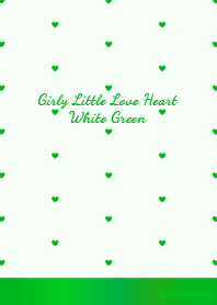 Girly Little Love Heart White Green