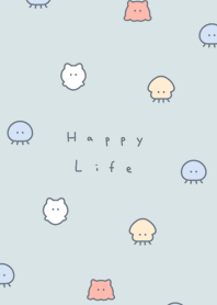 Marine Friends(pattern)-light blue white