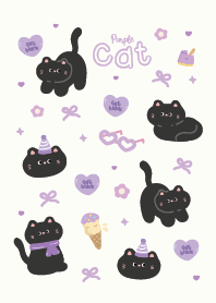 Cat black cute purple lover
