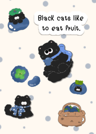 Black cats like to eat fruit.2