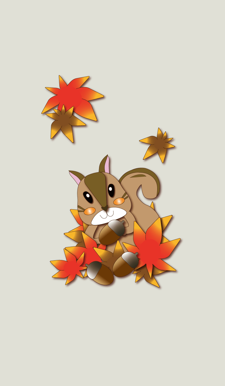 Squirrel in the autumn forest.