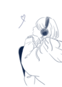 シンプルなヘッドフォンの女の子 03