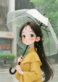 Cute Girl on Rainy Day V.15
