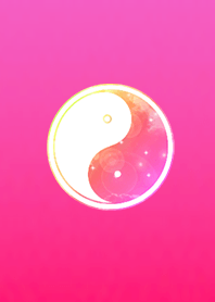 Simple Lucky Yin and Yang Pink Red
