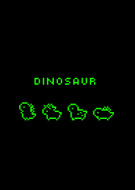 Pixel Dinosaur /black, Fluorescent Green