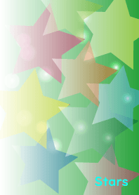 Pastel-Stars in green-gradation