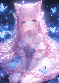 ⭐粉蝶夢境的神秘貓耳少女❤️