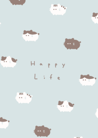 Chubby Cat / light blue beige.