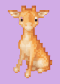 长颈鹿像素艺术主题紫色02