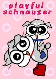 playful schnauzer pink 1