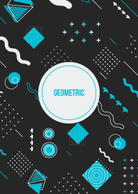 Geometric Diagonal Black Cyan