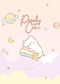 Peachy Cat on Pink Galaxy