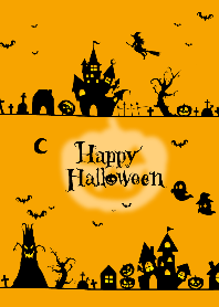 Happy Halloween Townscape illustration.