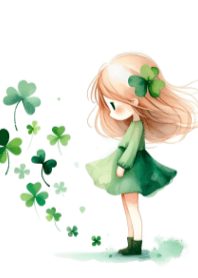 Cute Girl and a Clover V.11