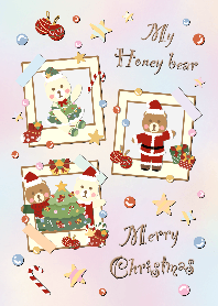 My honey bear x Christmas photo (pastel)