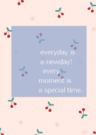 cherry pattern /pink blue