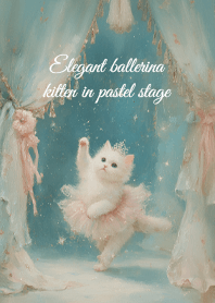 Elegant ballerina kitten in pastel stage