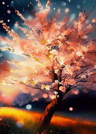 Beautiful night cherry blossoms#263