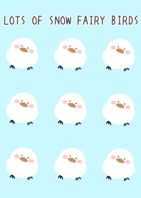 LOTS OF SNOW FAIRY BIRDS-LIGHT BLUE