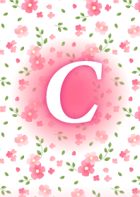 C-Initial- Flower-pink