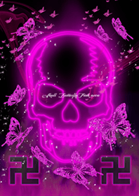 卍Skull Butterfly Pink Neon卍