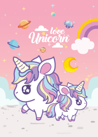 Unicorn Loves Galaxy Pink Pastel