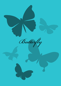 Butterflies flying(mint blue)