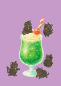 Cats and Cream Soda on lightpurple