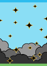 black clouds on blue