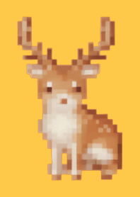 Deer Pixel Art Theme  Yellow 03