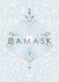 Damask - ice Blue .