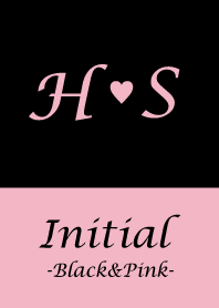 Initial "H&S" -Black&Pink-
