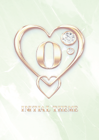 [ O ] Heart Charm & Initial  - Green