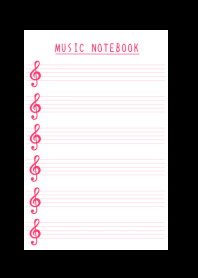RED COLOR MUSICAL NOTESj-BLACK
