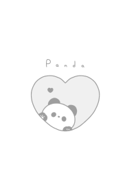 Panda in Heart(line)/light gray