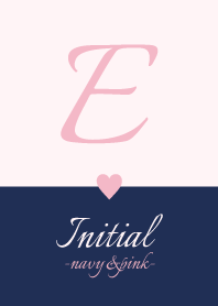 Initial "E" -navy&pink-