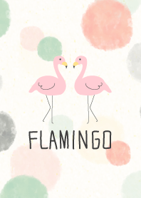 Flamingo - Dot Watercolor -