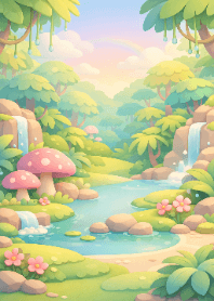 Pink Mushroom Pastel Creek