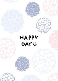 Handwritten flower Blue and pink5 Japan