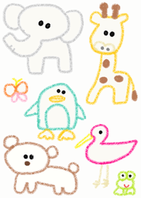 (Crayon pink check x animals)