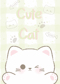 แมวน่ารัก สีเขียว