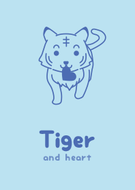 Tiger & heart Baby blue