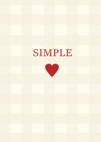 SIMPLE HEART -redbeige check-