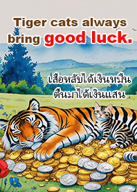 Tiger cats always bring good luck.