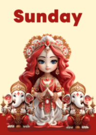 พระแม่ลักษมีและพระพิฆเนศ วันอาทิตย์