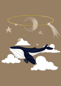 Ring of moon and space whales