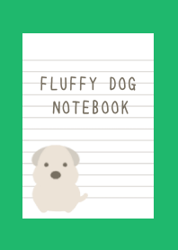 FLUFFY DOG NOTEBOOK-GREEN-WHITE