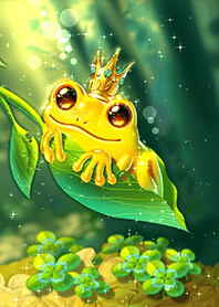 Sparkling gold blessed frog