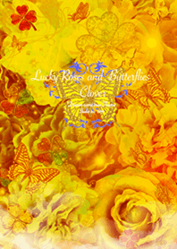 Lucky gold Rose and Butterflies3