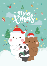 คริสต์มาส หมีเบบี๋ สีเขียวมิ้นต์